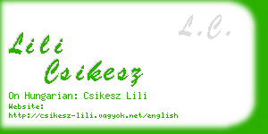 lili csikesz business card